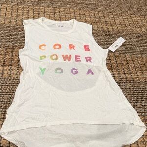 Core Power Yoga White Muscle Tank Top